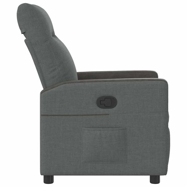 vidaXL Sill&oacute;n reclinable de tela gris oscuro