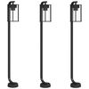 vidaXL L&aacute;mparas de suelo exterior 3 uds acero inoxidable negro 100 cm
