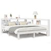 vidaXL Cama con estanter&iacute;a sin colch&oacute;n madera maciza blanca 150x200 cm