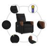 vidaXL Sill&oacute;n reclinable de masaje elevable tela negro
