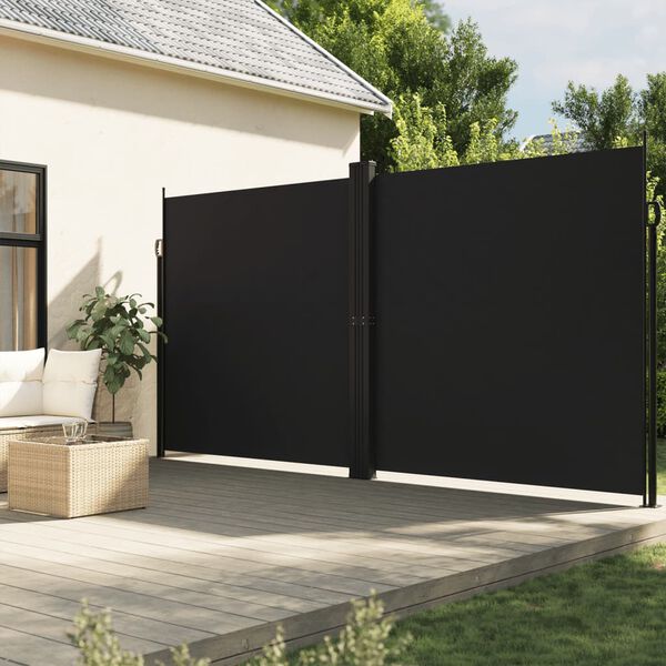 vidaXL Toldo lateral retr&aacute;ctil negro 200x600 cm