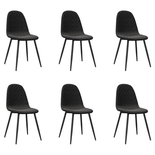 vidaXL Silla de comedor 6 unidades terciopelo negro