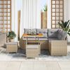 vidaXL Conjunto de sofás de jardín 8 pcs Beige ratán sintético