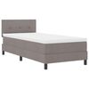 vidaXL Cama tipo Box Spring con tiras LED Taup&eacute; 90 x 200 cm tela