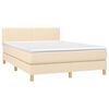 vidaXL Cama box spring con colch&oacute;n tela color crema 140x190 cm