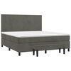 vidaXL Cama box spring con colch&oacute;n terciopelo gris oscuro 180x200 cm