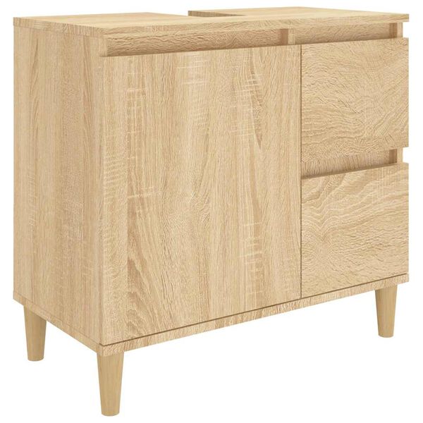 vidaXL Armario de ba&ntilde;o madera contrachapada roble Sonoma 65x33x60 cm
