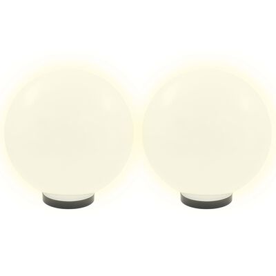 vidaXL Juego de lámparas de bola LED 2 piezas esféricas 30 cm PMMA