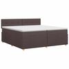 vidaXL Cama box spring con colch&oacute;n Marr&oacute;n Oscuro 200 x 200 cm Tela