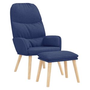 vidaXL Sill&oacute;n de relax con reposapi&eacute;s tela azul