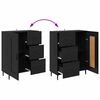 vidaXL Aparador alto con caj&oacute;n 2 pcs Roble Negro Madera de ingenier&iacute;a