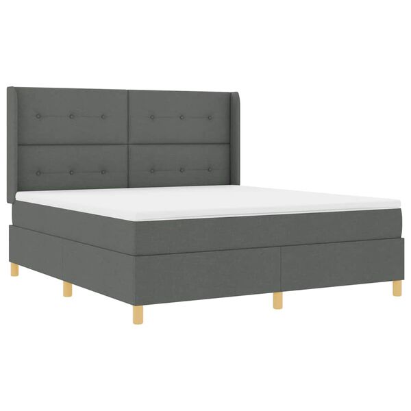vidaXL Cama tipo Box Spring con colch&oacute;n Gris 140 x 200 cm tela