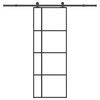 vidaXL Puerta corredera con set herrajes vidrio ESG aluminio 76x205 cm