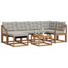 vidaXL Conjunto de sof&aacute;s de exterior 7 pcs Gris Natural y Claro