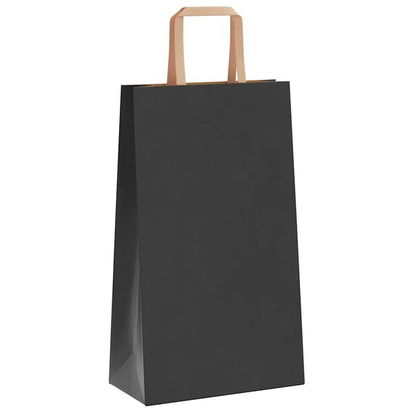 vidaXL Bolsas de papel con asas 50 uds negra 21x11x36 cm