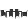 vidaXL Conjunto de Comedor de Jard&iacute;n 7 pcs Negro rat&aacute;n sint&eacute;tico