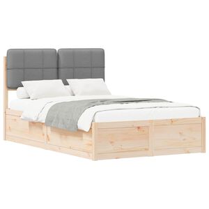 vidaXL Estructura de Cama con Cabecera Tapizada Gris Claro