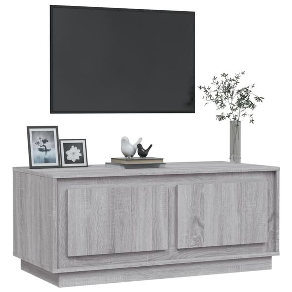 vidaXL Mesa de centro madera contrachapada gris Sonoma 102x50x44 cm