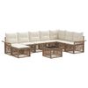 vidaXL Conjunto de sof&aacute;s de jard&iacute;n 9 pcs Beige rat&aacute;n sint&eacute;tico