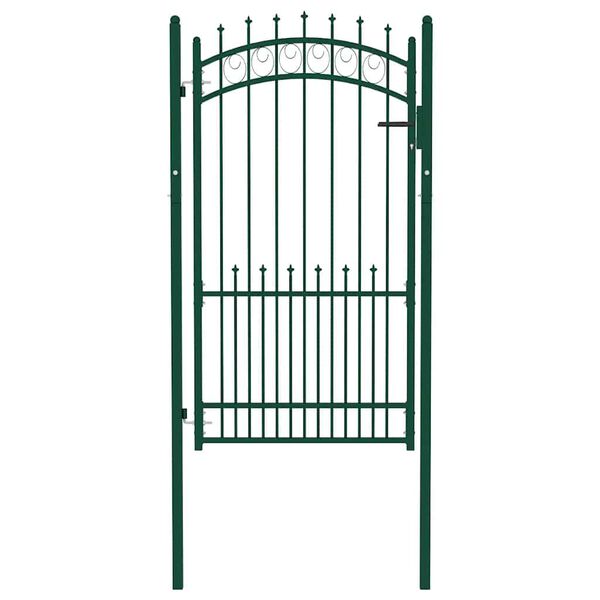 vidaXL Puerta de valla Emmen con pinchos de acero, 104 x 134,5 cm, verde