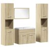 vidaXL Juego de muebles de ba&ntilde;o 5 pzas madera ingenier&iacute;a roble Sonoma