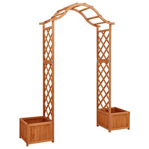 vidaXL P&eacute;rgola de jard&iacute;n con jardinera madera maciza de abeto