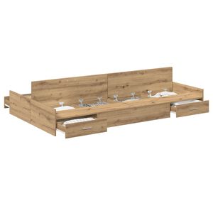 vidaXL Cama con almacenamiento con caj&oacute;n Roble artisan 120 x 200 cm
