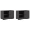 vidaXL Muebles para TV 2 unidades acero negro 67x39x44 cm
