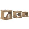 vidaXL Mesa de Caf&eacute; 3 pcs Roble artesanal Madera contrachapada
