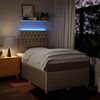 vidaXL Cama box spring con colch&oacute;n tela color crema 120x200 cm
