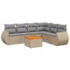 vidaXL Set sof&aacute;s de jard&iacute;n 7 piezas y cojines rat&aacute;n sint&eacute;tico beige