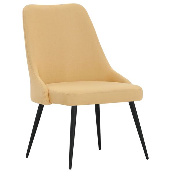 vidaXL Sillas de comedor 4 unidades tela amarillo