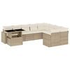 vidaXL Juego de sof&aacute;s jard&iacute;n con cojines beige 10 pzas rat&aacute;n sint&eacute;tico