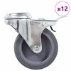 vidaXL Ruedas giratorias con agujero pasador 12 unidades 75 mm