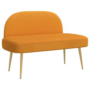 vidaXL Banco tapizado con respaldo Amarillo oscuro 110 x 60 x 76 cm