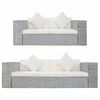 vidaXL Juego de sof&aacute;s con cojines 2 piezas rat&aacute;n natural gris