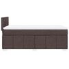 vidaXL Cama box spring con colch&oacute;n tela marr&oacute;n oscuro 90x200 cm