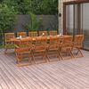 vidaXL Set comedor de jardín 13piezas madera maciza acacia 280x90x75cm