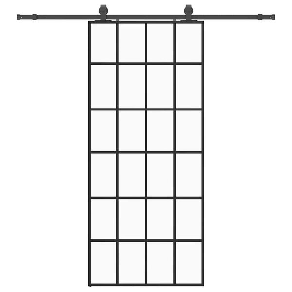 vidaXL Puerta corredera con set herrajes negro 90x205 cm vidrio ESG