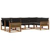 vidaXL Conjunto de sof&aacute;s de exterior 6 uds. Natural y negro