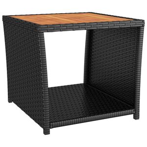 vidaXL Mesa de centro rat&aacute;n negro y superficie madera maciza acacia