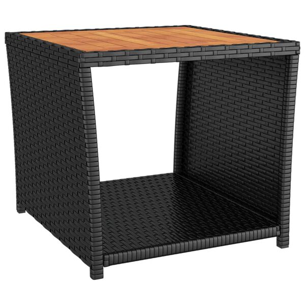 vidaXL Mesa de centro rat&aacute;n negro y superficie madera maciza acacia