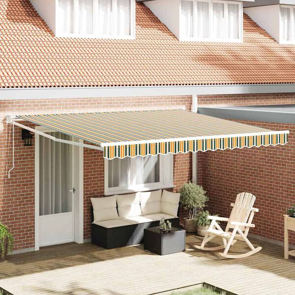 vidaXL Toldo Retr&aacute;ctil Multicolor 400 x 300 cm Poli&eacute;ster y Aluminio