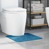 vidaXL Alfombra antideslizante para ba&ntilde;o con corte para inodoro Azul