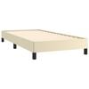 vidaXL Estructura de cama sin colch&oacute;n cuero sint&eacute;tico crema 90x200 cm