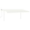 vidaXL Toldo retr&aacute;ctil manual con luz LED crema 5x3 m
