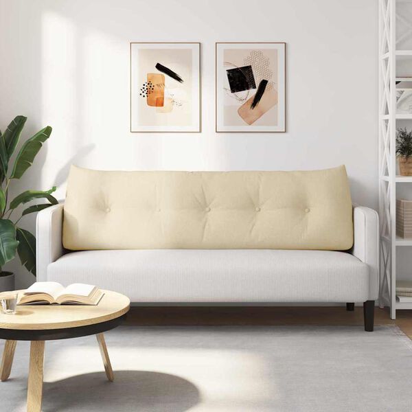 vidaXL Coj&iacute;n de Espalda Crema 160 x 24 x 50 cm tela