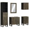 vidaXL Conjunto de muebles de ba&ntilde;o 5 piezas madera maciza mango negro