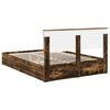 vidaXL Cama con almacenamiento con cabecera Roble ahumado 160 x 200 cm