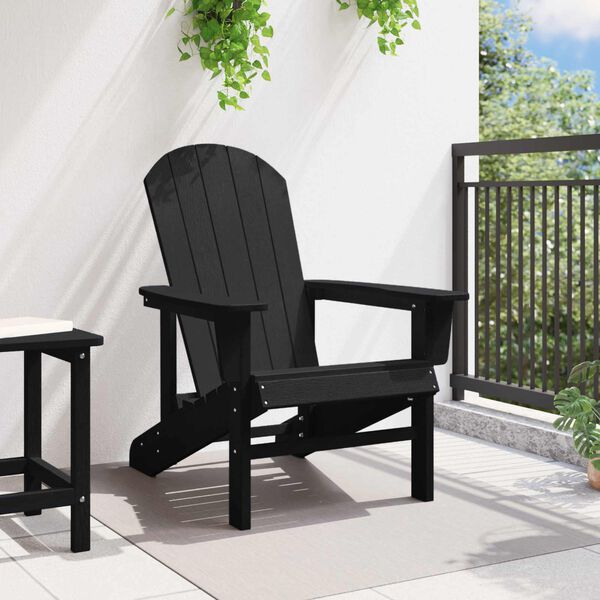 vidaXL Silla Adirondack Negro 82 x 74 x 92 cm HDPE